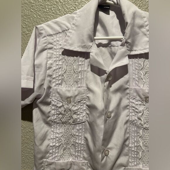 Guayabera Boys Shirt White Shirt Size 4 - Picture 2 of 10